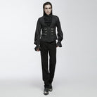 PUNK RAVE Men's Gothic Buckle-up Loops Waistcoat