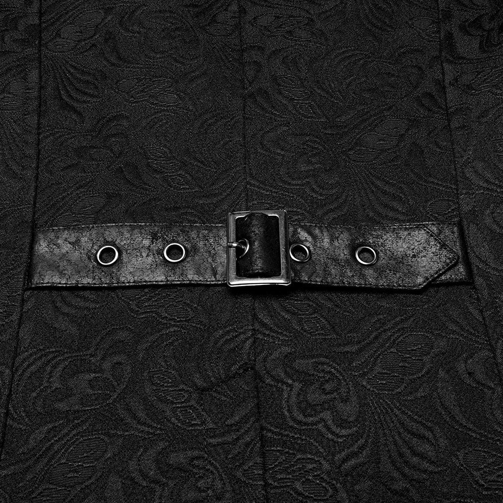 PUNK RAVE Men's Gothic Buckle-up Loops Waistcoat
