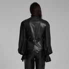 PUNK RAVE Men's Gothic Buckle-up Zip Eyelets Waistcoat