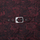 PUNK RAVE Men's Gothic Buckle Zip Rose Waistcoat Red