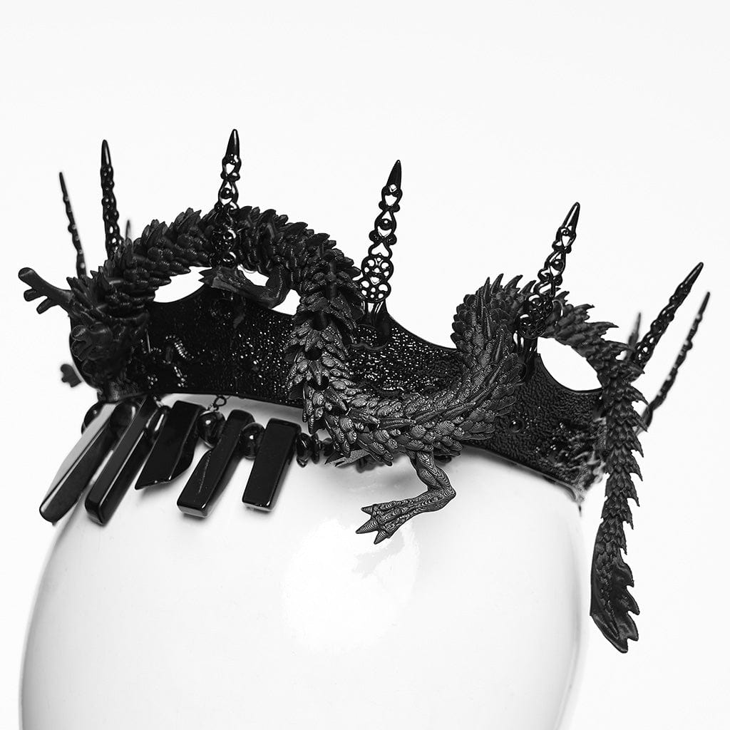 PUNK RAVE Men's Gothic Coiling Dragon Crown