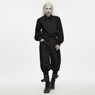 PUNK RAVE Men's Gothic Collared Lantern Sleeve Shirt