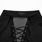 PUNK RAVE Men's Gothic Color Gradient Lace-up Sheer Chiffon Shirt