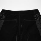 PUNK RAVE Men's Gothic Crochet Floral Printed Pants