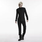 PUNK RAVE Men's Gothic Decal Turtleneck Long Sleeved Top
