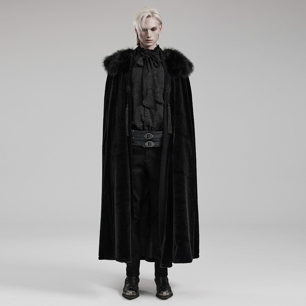 PUNK RAVE Men's Gothic Detachable Collar Cloak