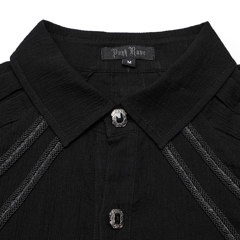 PUNK RAVE Men's Gothic Distressed Shirt