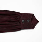 PUNK RAVE Men's Gothic Double-breasted Puff Sleeved Shirt Red