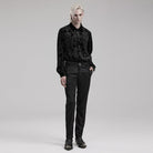 PUNK RAVE Men's Gothic Embossed Velvet Shirt