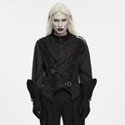 PUNK RAVE Men's Gothic Embroidered Overlapping Placket Buckle Jacquard Waistcoat
