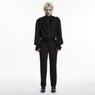 PUNK RAVE Men's Gothic Embroidered Patchwork Pants Black