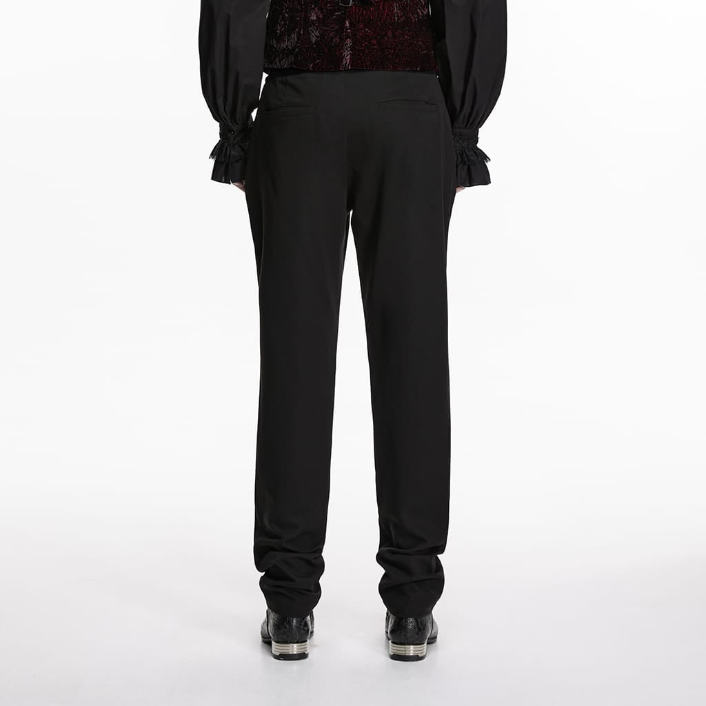 Pantaloni da uomo PUNK RAVE in stile gotico ricamati e patchwork, neri