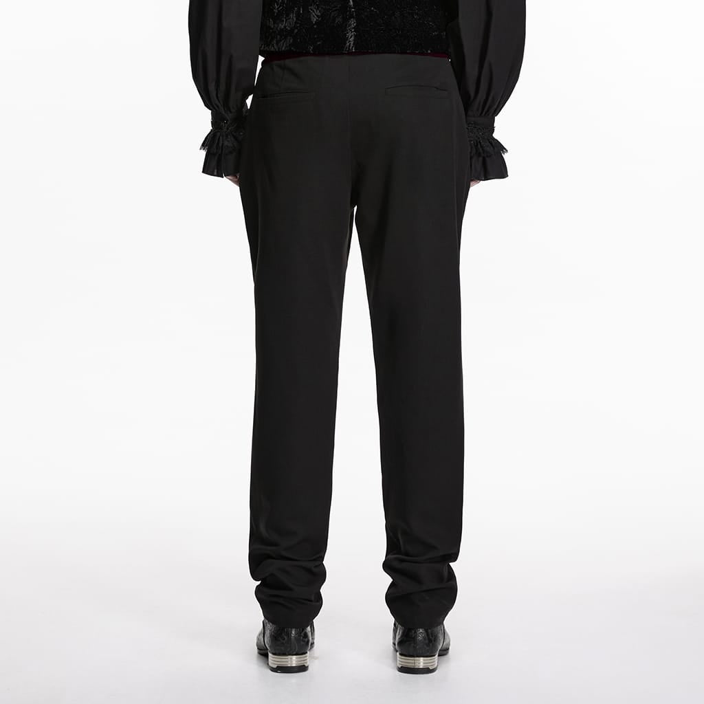 Pantaloni da uomo PUNK RAVE in stile gotico ricamati e patchwork, neri e rossi