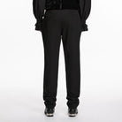 PUNK RAVE Men's Gothic Embroidered Patchwork Pants Black-Red