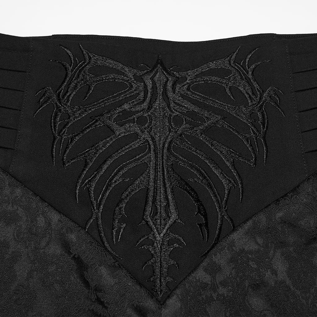 Pantaloni plissettati gotici ricamati da uomo PUNK RAVE