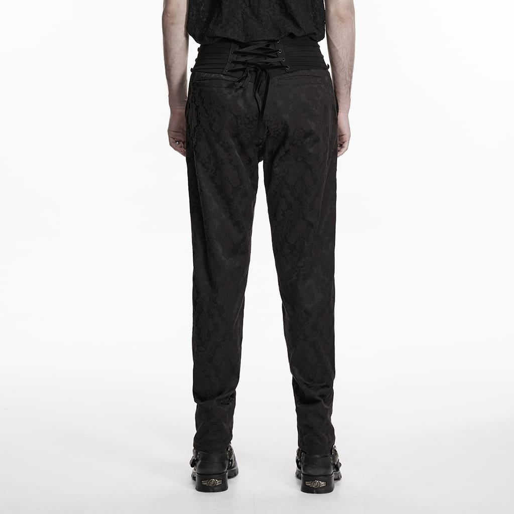 Pantaloni plissettati gotici ricamati da uomo PUNK RAVE