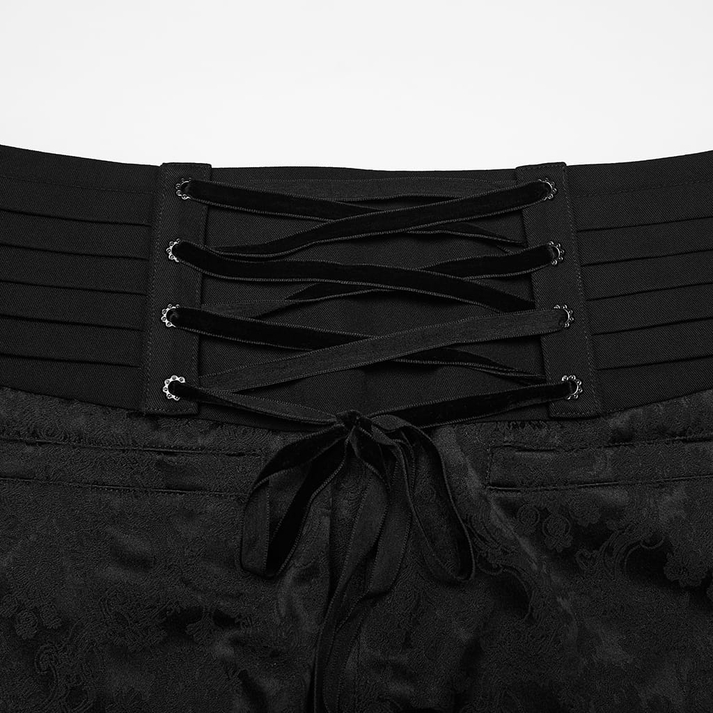 Pantaloni plissettati gotici ricamati da uomo PUNK RAVE