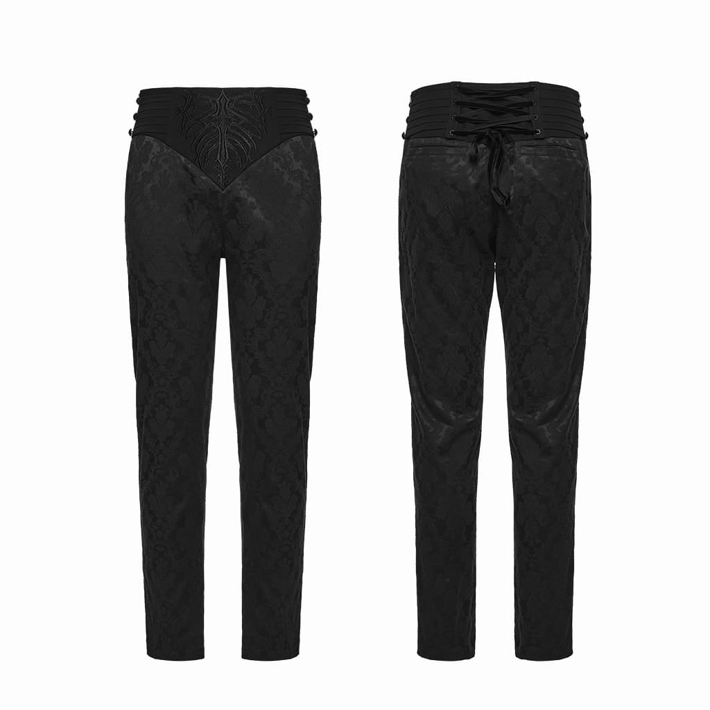 Pantaloni plissettati gotici ricamati da uomo PUNK RAVE