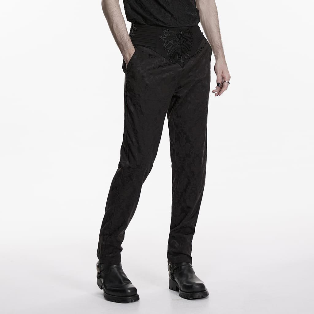 Pantaloni plissettati gotici ricamati da uomo PUNK RAVE