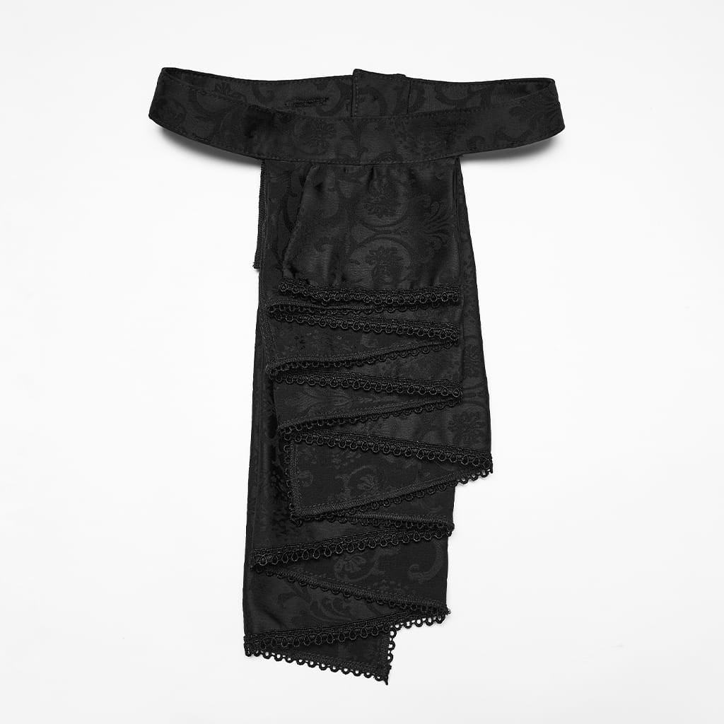 Camisa gótica PUNK RAVE para hombre con cuello alto bordado y corbata desmontable, color negro.