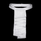 PUNK RAVE Men's Gothic Embroidered Stand Collar Shirt with Detachable Tie White