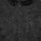 PUNK RAVE Men's Gothic Embroidered Studded Puff Sleeved Shirt