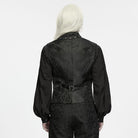 PUNK RAVE Men's Gothic Eyelet Buckle Strap Chain Jacquard Vest