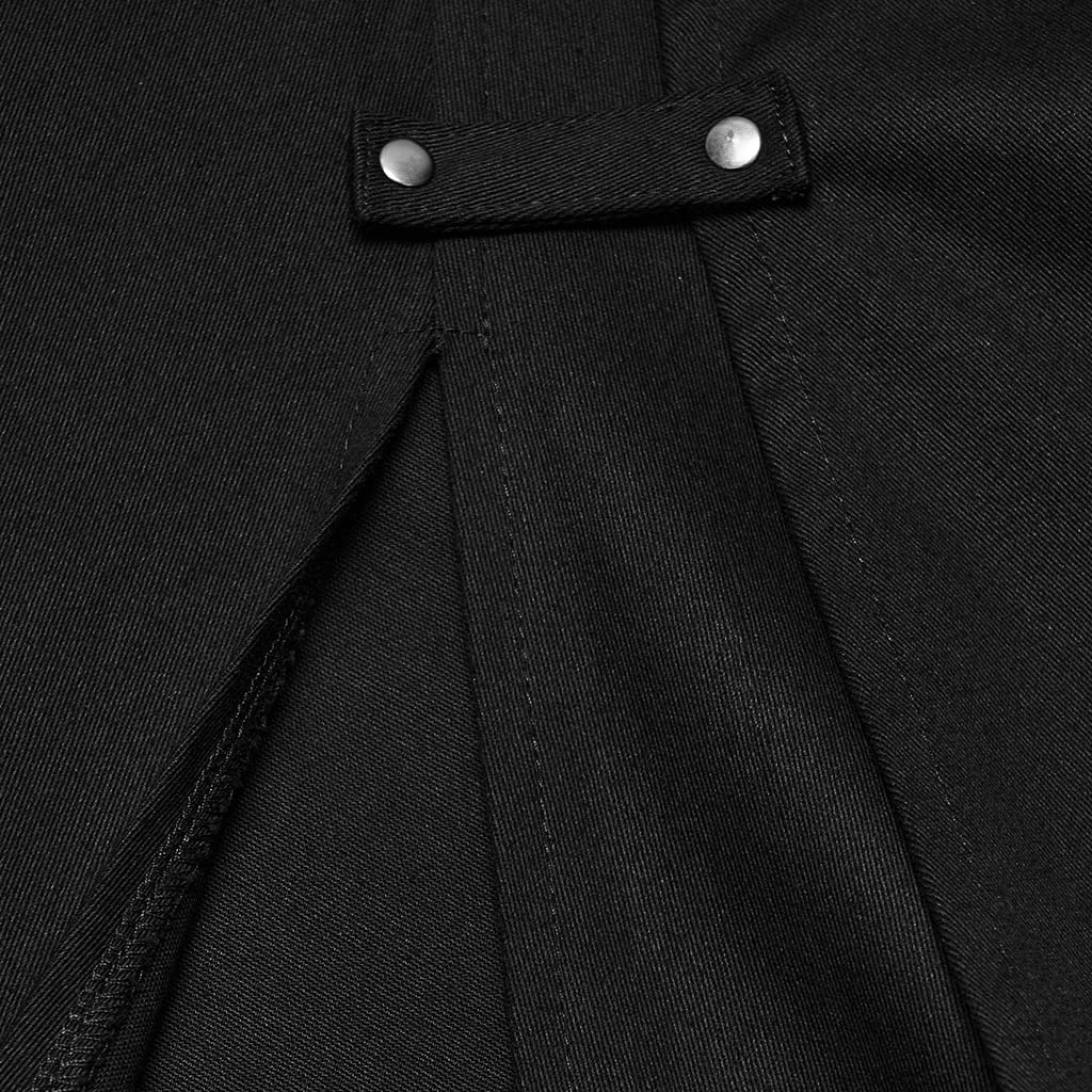 PUNK RAVE Men's Gothic Eyelet Studded Collared Long Cloak