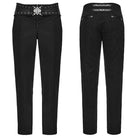 PUNK RAVE Men's Gothic Eyelet Zipper Slim Pants