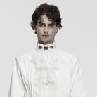 PUNK RAVE Men's Gothic Floral Cross Lace Necktie