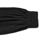 PUNK RAVE Men's Gothic Floral Decal Stand Collar Lantern Sleeved Shirt Black