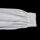 PUNK RAVE Men's Gothic Floral Decal Stand Collar Lantern Sleeved Shirt White