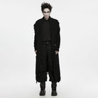 PUNK RAVE Men's Gothic Floral Embossed Button Big Pocket Lapel Fringe Cardigan