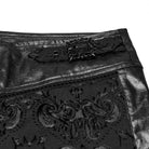 PUNK RAVE Men's Gothic Floral Embroidered Buckle Strap Pants
