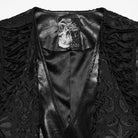 PUNK RAVE Men's Gothic Floral Embroidered Buckle-up Vest