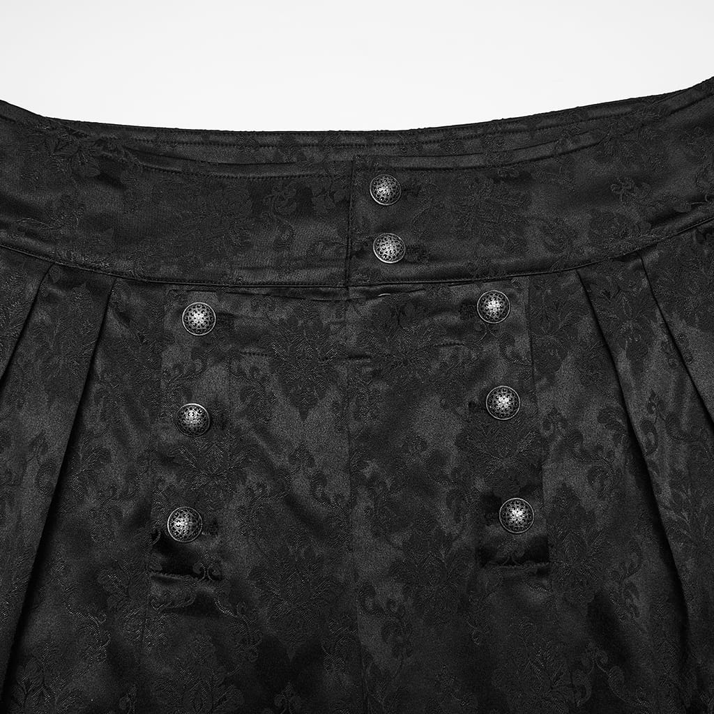 Pantaloni doppiopetto da uomo PUNK RAVE in jacquard floreale gotico