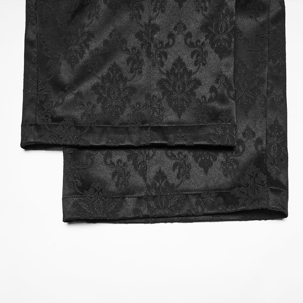 Pantaloni doppiopetto da uomo PUNK RAVE in jacquard floreale gotico