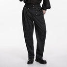 PUNK RAVE Men's Gothic Floral Jacquard Double-breasted Pants