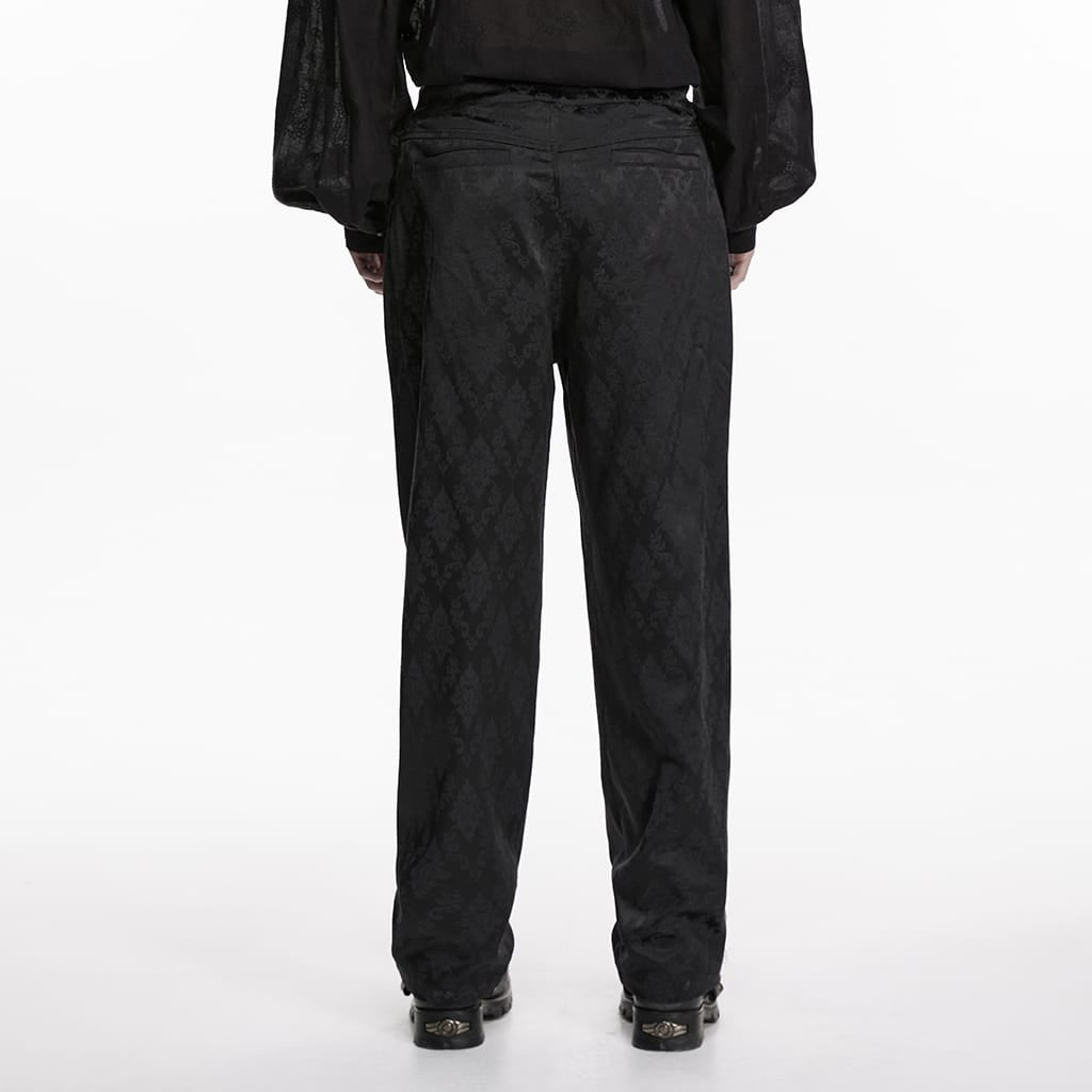 Pantaloni doppiopetto da uomo PUNK RAVE in jacquard floreale gotico