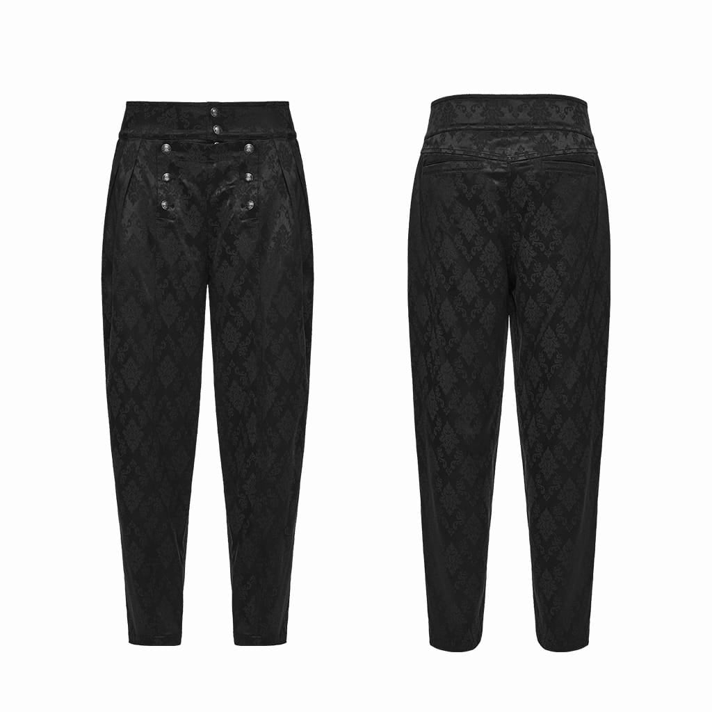 Pantaloni doppiopetto da uomo PUNK RAVE in jacquard floreale gotico