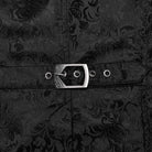 PUNK RAVE Men's Gothic Floral Jacquard Lace-up Black Blue Vest
