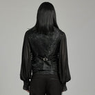 PUNK RAVE Men's Gothic Floral Jacquard Lace-up Vest
