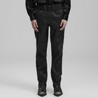 PUNK RAVE Herren Gothic Jacquardhose mit Blumenmuster
