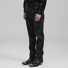 PUNK RAVE Herren Gothic Jacquardhose mit Blumenmuster