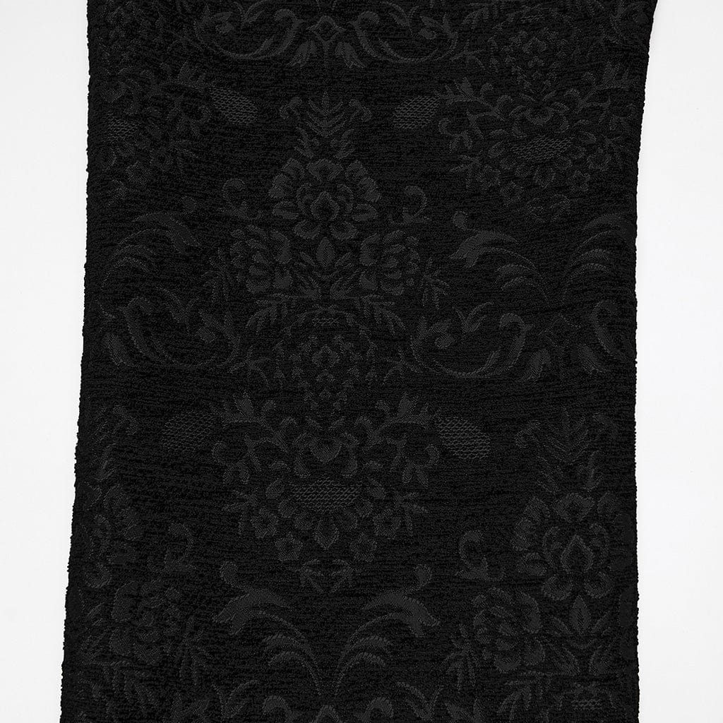 PUNK RAVE Men's Gothic Floral Jacquard Pants Black