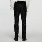 PUNK RAVE Men's Gothic Floral Jacquard Pants Black