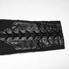 PUNK RAVE Men's Gothic Floral Jacquard Turn-down Bat Collar Coat Black