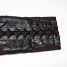 PUNK RAVE Men's Gothic Floral Jacquard Turn-down Bat Collar Coat Black-Red