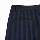 PUNK RAVE Men's Gothic High-waisted Striped Suit Pants Blue
