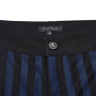 PUNK RAVE Men's Gothic High-waisted Striped Suit Pants Blue